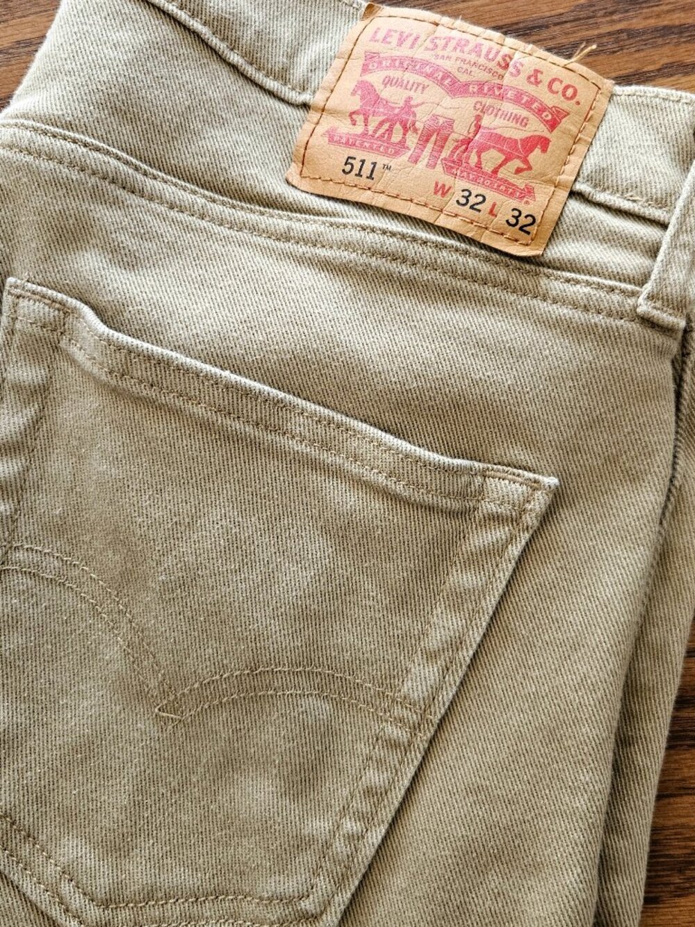 Levi’s 511 Slim Fit Jeans – Beige (32x32) • Excellent Condition - Picture 4 of 12